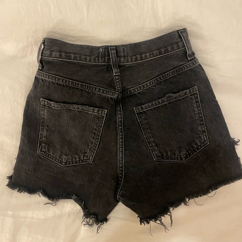 Agolde Washed Black Denim Women Shorts